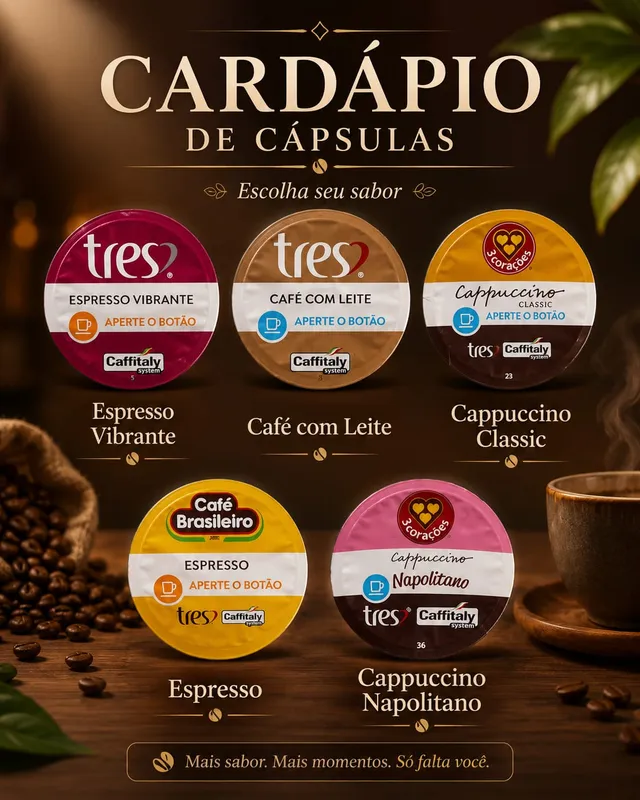 CAFÉ CÁPSULA TRÊS CORAÇÕES ( Consumo No Local )